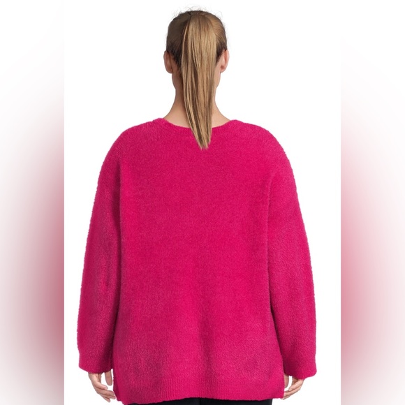 Terra & Sky Women's Plus Size Eyelash Knit Pullover Sweater, Midweight - Picture 3 of 6